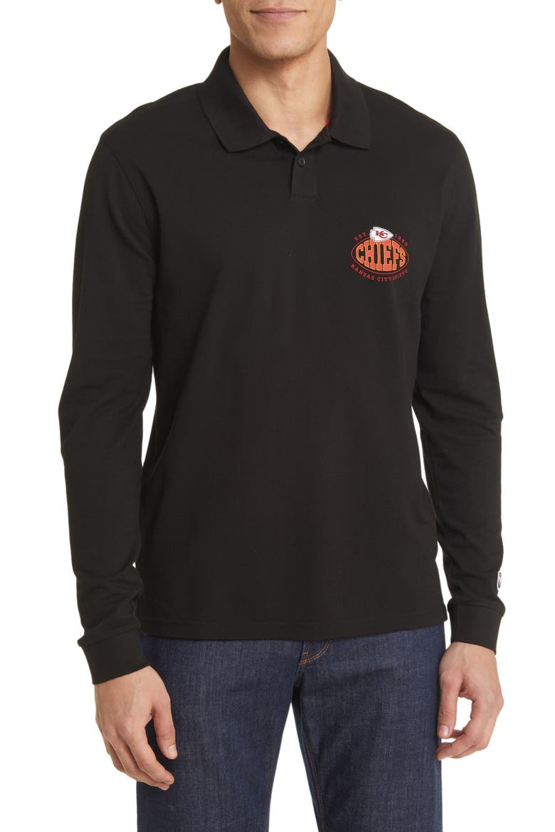 x NFL Patlong Long Sleeve Piqué Polo, Main, color, KANSAS CITY CHIEFS BLACK