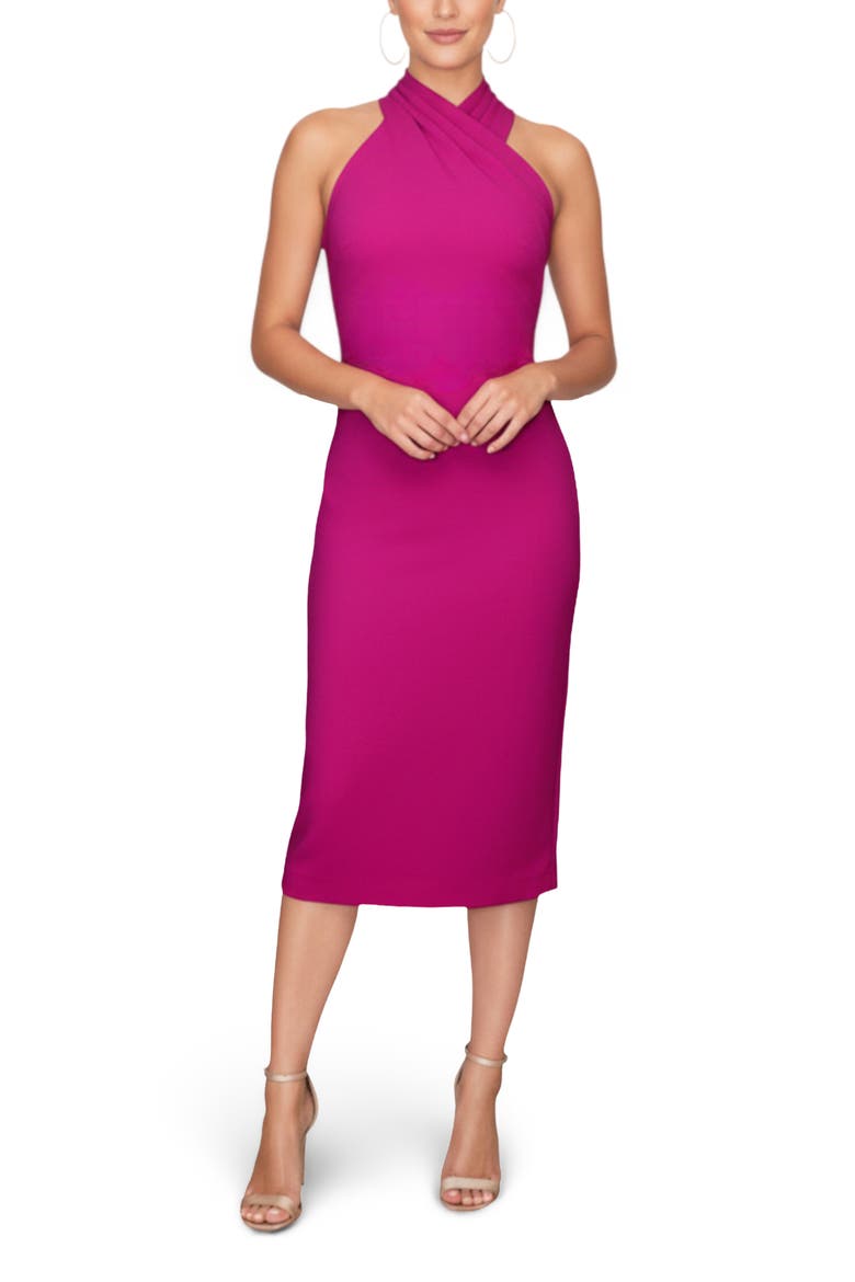roya halter neck pleat midi dress RACHEL Rachel Roy Harland Crossover (Women) Reiss clothing