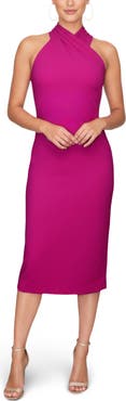 RACHEL Rachel Roy Harland Crossover Halter Midi Dress