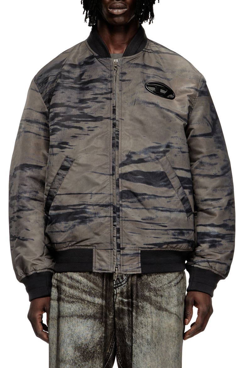 J-Kepes Satin Bomber Jacket, Main, color, BLACK/ DENI