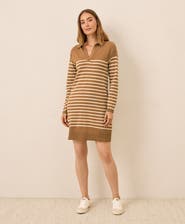 Pact Organic Cotton Classic Fine Knit Collared Sweater Dress