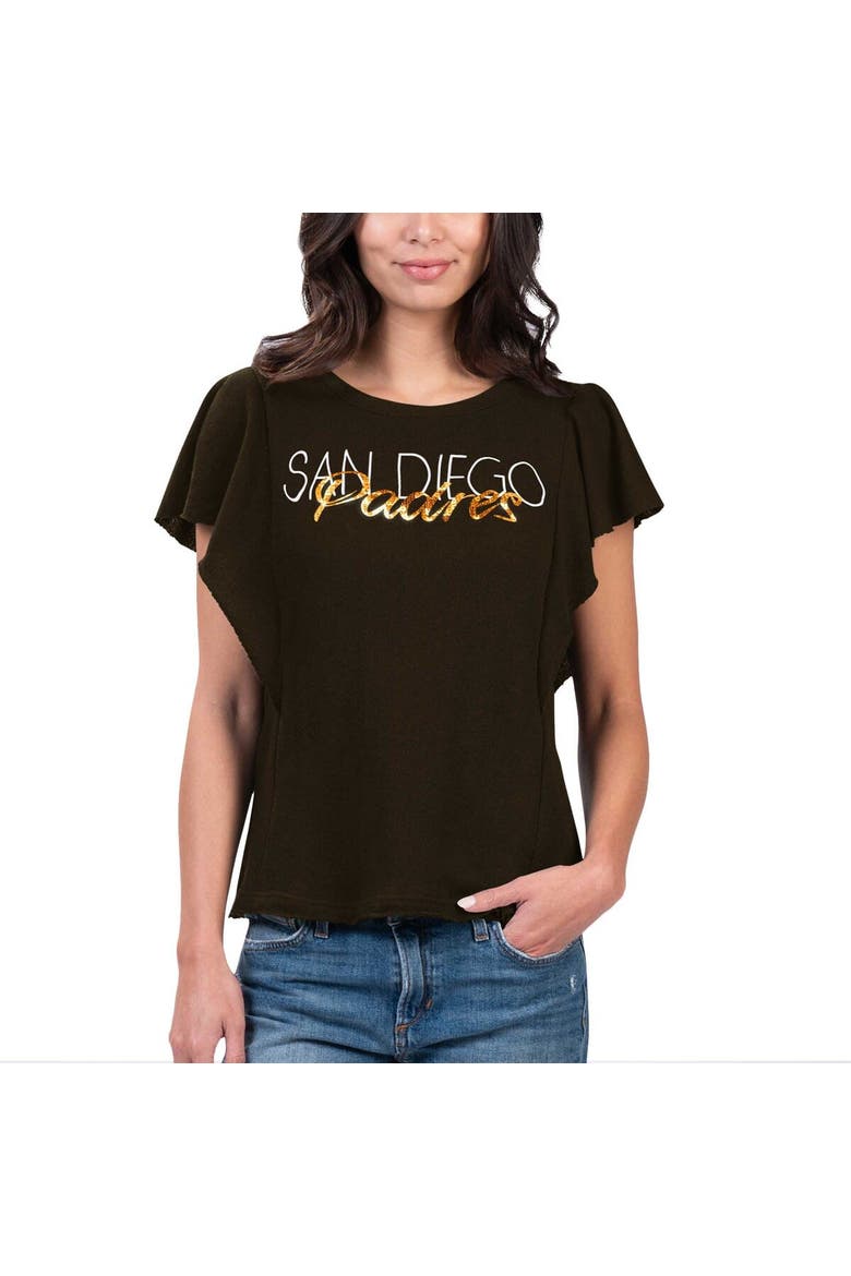 Women's G-III 4Her by Carl Banks Brown San Diego Padres Crowd Wave T-Shirt, Main, color, Brown