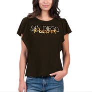 G-III 4HER BY CARL BANKS Women's G-III 4Her by Carl Banks Brown San Diego Padres Crowd Wave T-Shirt