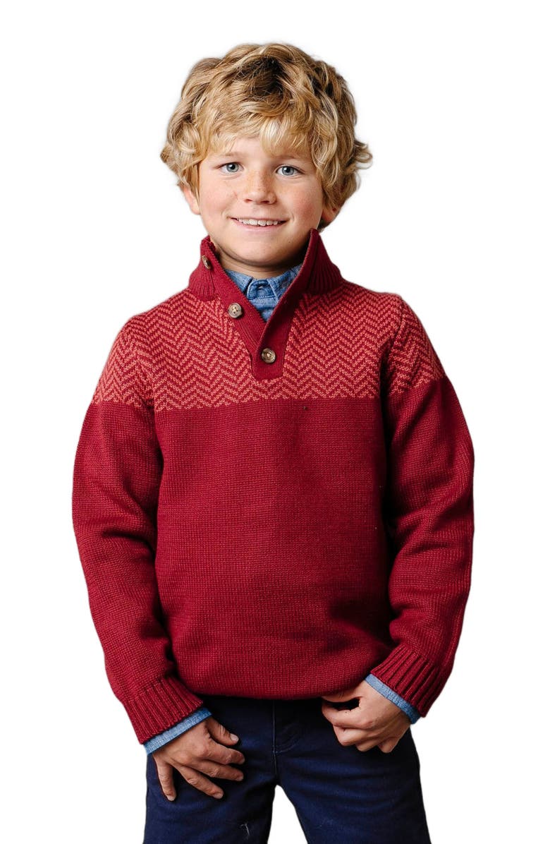 Hope & Henry Boys' Organic Intarsia Yoke Mock Neck Sweater, Kids, Main, color, 