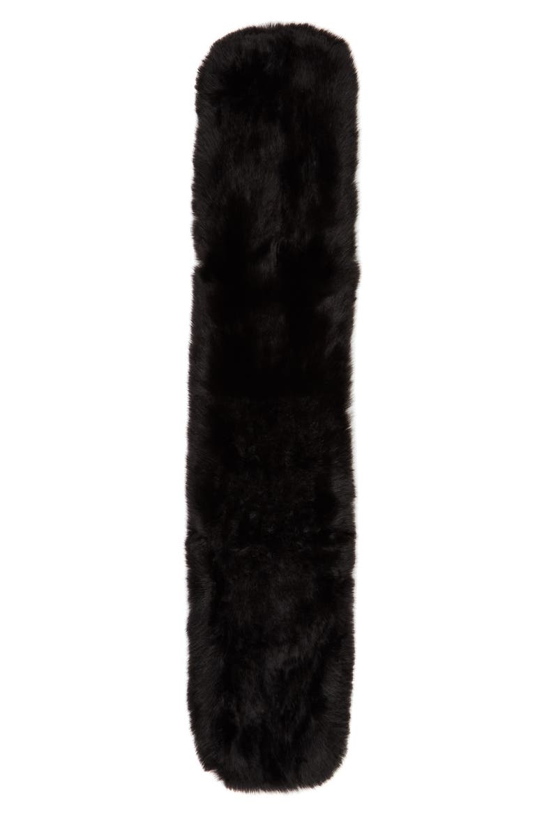 Faux Fur Scarf, Alternate, color, BLACK