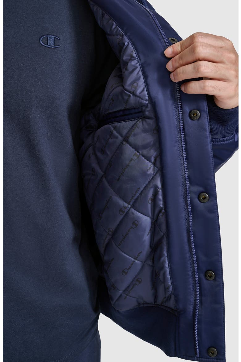 Water Resistant Hooded Bomber Jacket, Alternate, color, PEACOAT