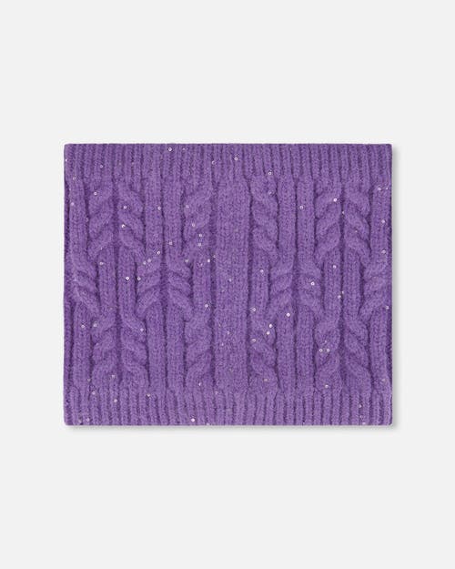 Deux Par Deux Lined Winter Neckwarmer In Purple