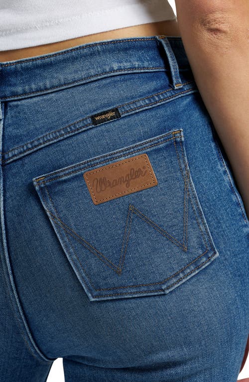 Wrangler High Waist Slim Bootcut Jeans In Blue