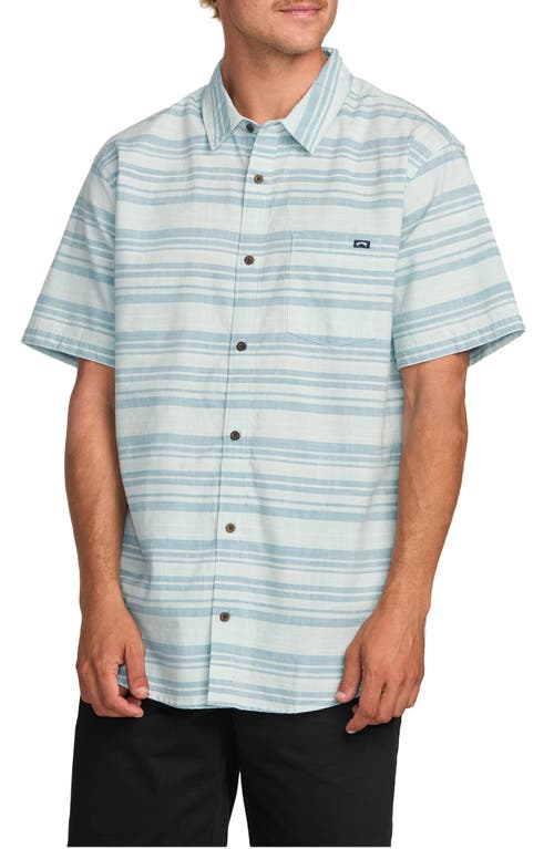 Billabong All Day Stripe Short Sleeve Button-up Shirt In Blue