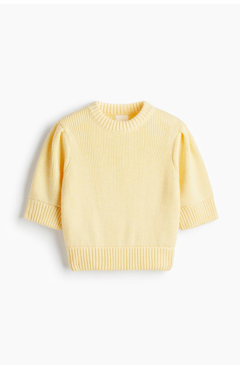 H&M Rib-knit Top, Main, color, Light Yellow
