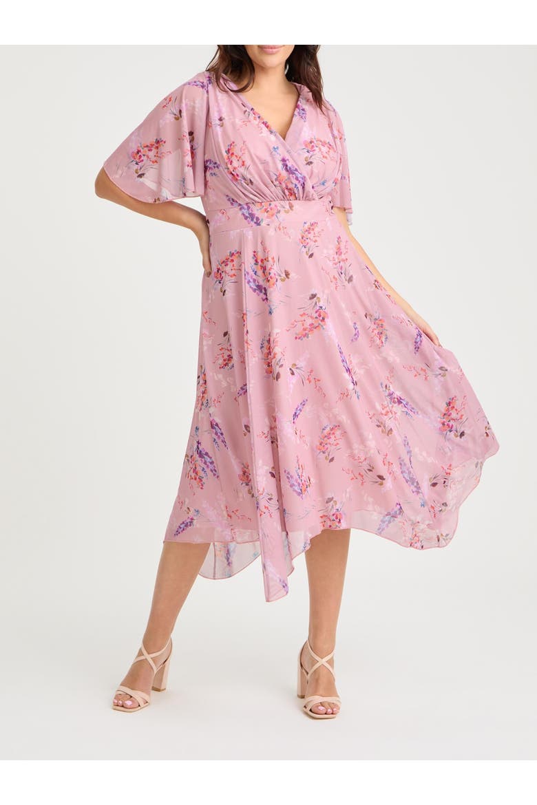 Julie Floral Hanky Hem Dress, Alternate, color, Pink Multi