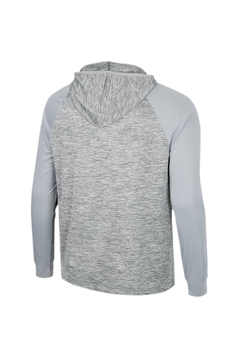 Men's Colosseum Gray Virginia Cavaliers Cybernetic Raglan Quarter-Zip Hooded Top, Alternate, color, Gray