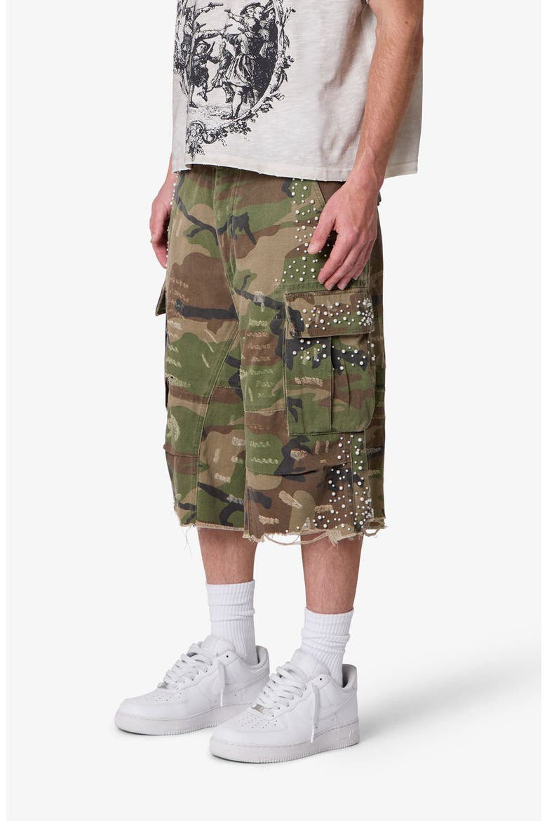 Pearled Camo Cargo Shorts, Alternate, color, CAMO