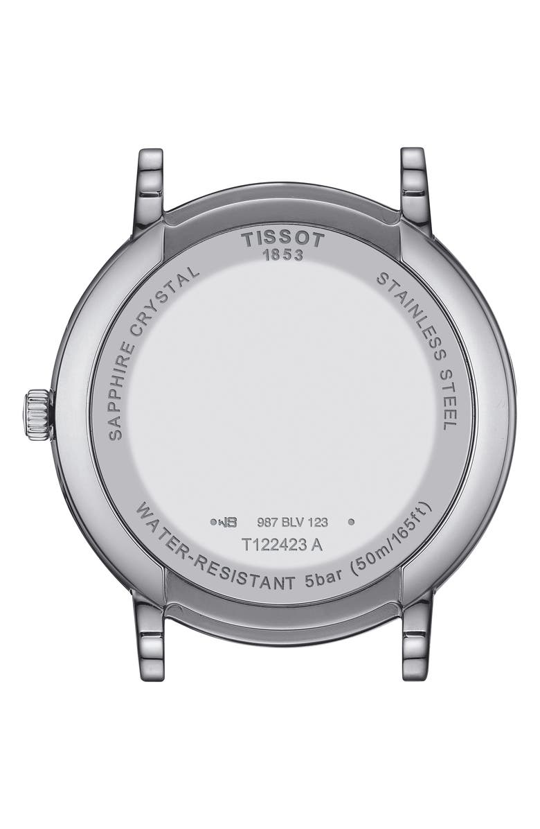 Tissot T-Classic Carson Premium Moonphase Leather Strap Watch, 40mm, Alternate, color, Blue