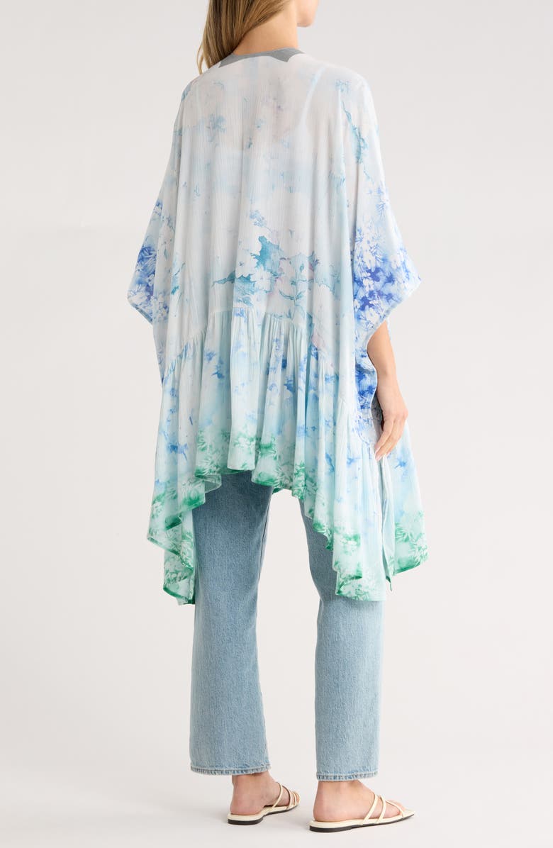 Vince Camuto Ethereal Floral Ruffle Trim Topper, Alternate, color, Blue