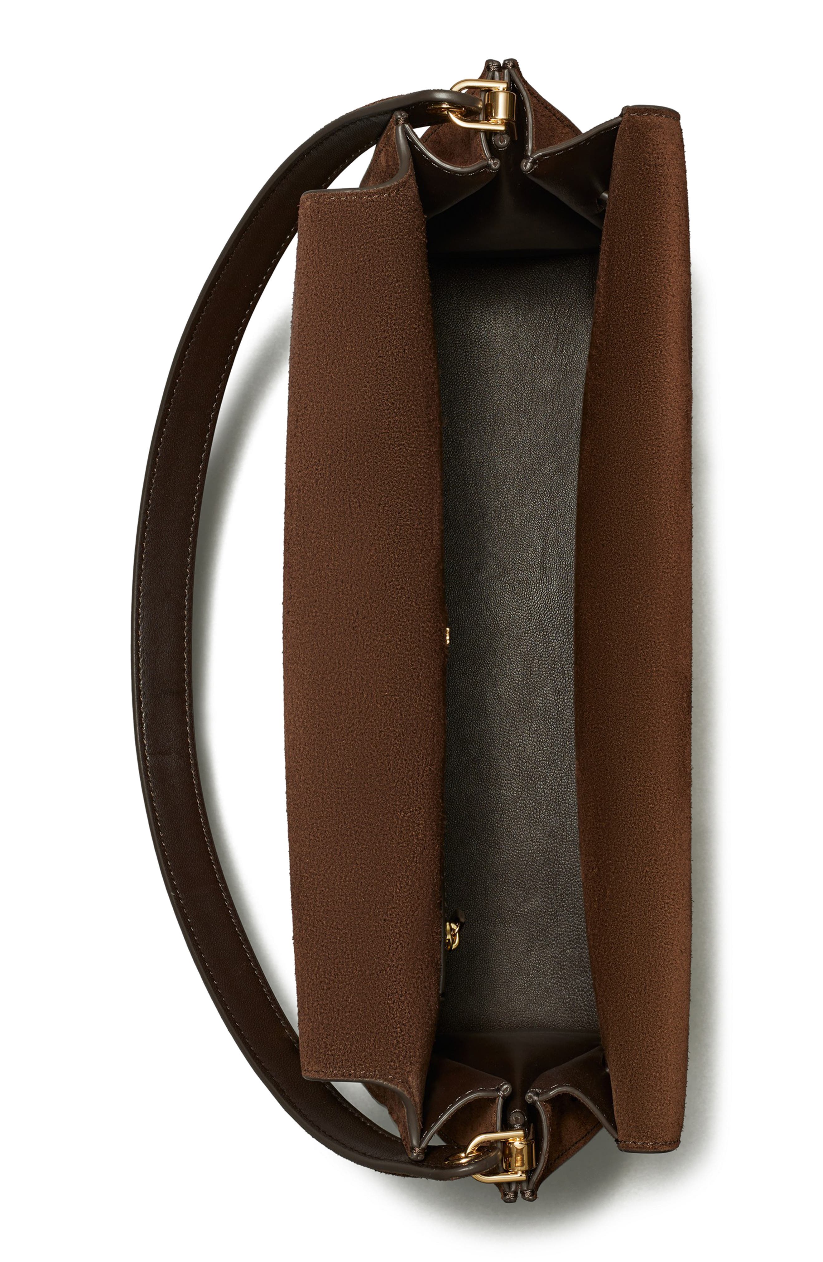 Tory Burch Large Lee Radziwill Suede Shoulder Bag, Alternate, color, 