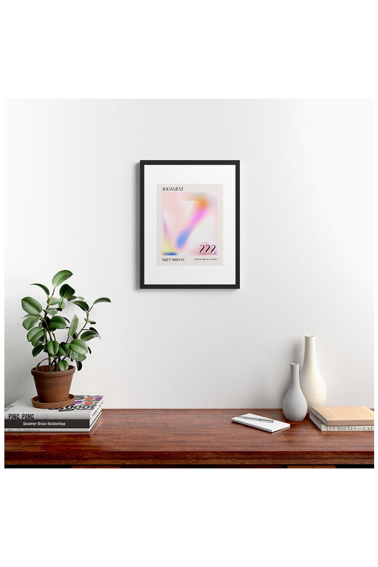 'Angel Numbers' by Mambo Art Studio Framed Wall Art, Alternate, color, CORAL