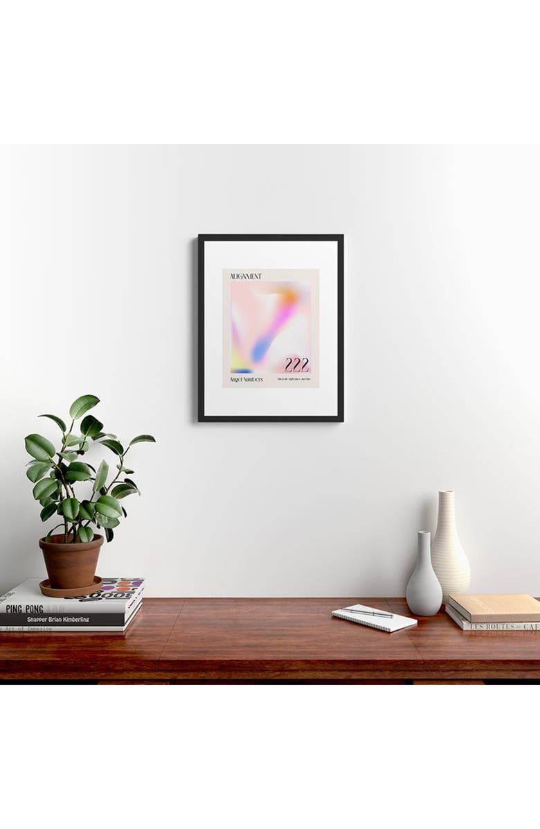 Deny Designs 'Angel Numbers' by Mambo Art Studio Framed Wall Art, Alternate, color, Coral