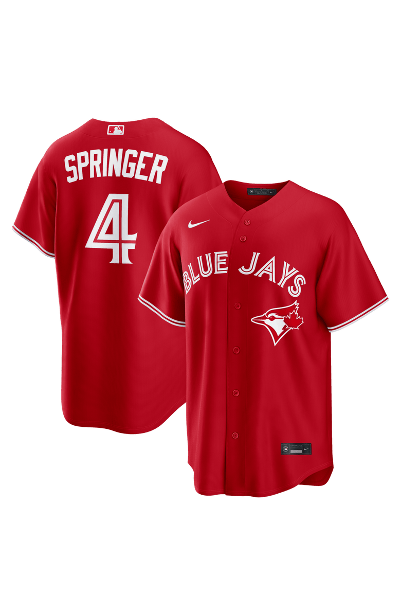 Nike Men's Nike George Springer Red Toronto Blue Jays Canada Day Replica Jersey, Main, color, Red