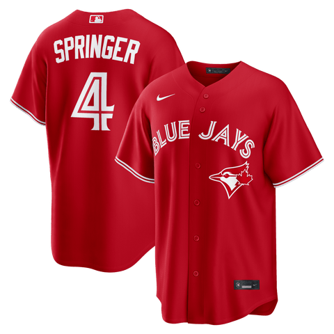 Men's Nike George Springer Red Toronto Blue Jays Canada Day Replica Jersey