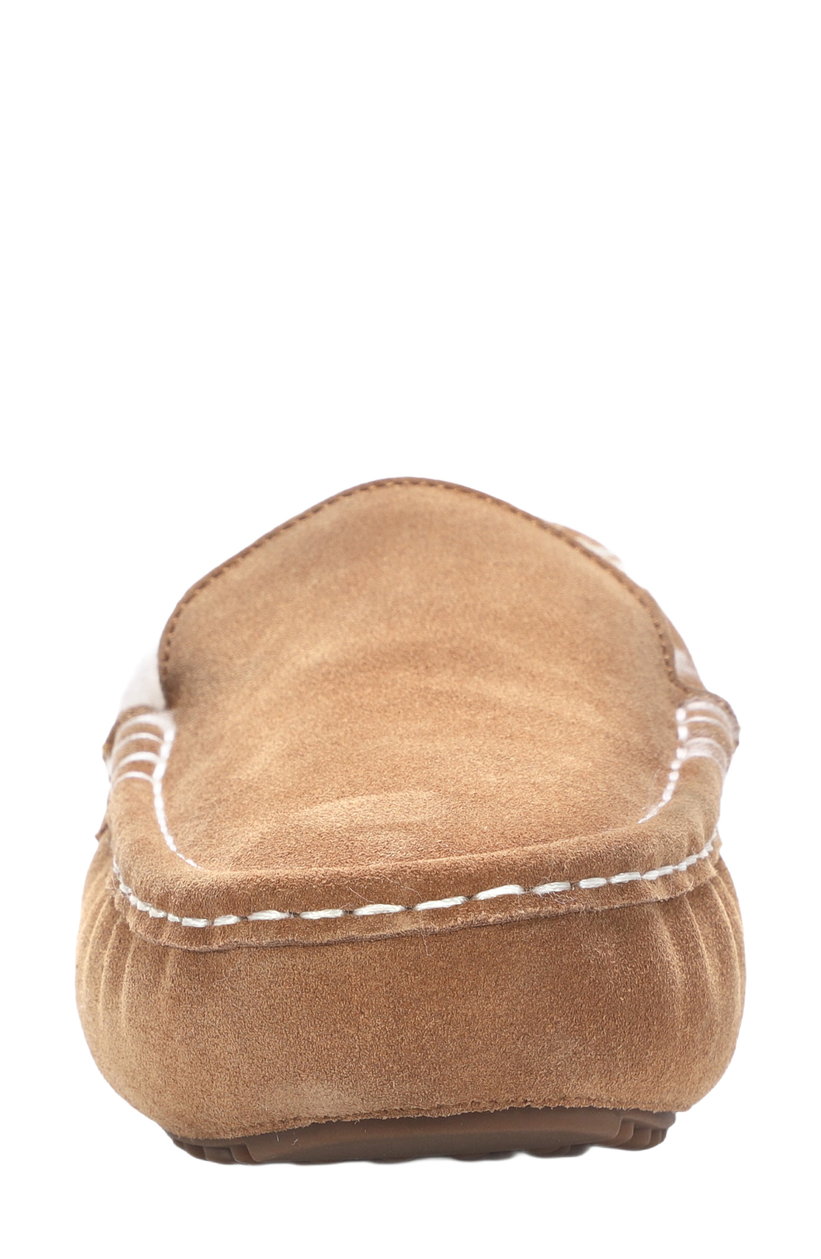 Callie Genuine Shearling Moccasin Slipper, Alternate, color, CHESTNUT