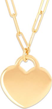 Frankie & Zoe Paper Clip Chain & Heart Pendant Necklace