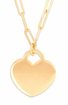 Frankie & Zoe Paper Clip Chain & Heart Pendant Necklace