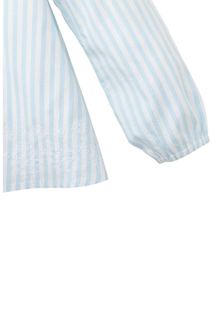 Girls' Peasant Top With Embroidery, Kids, Alternate, color, White and Blue Stripes