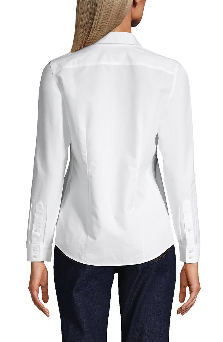 Lands' End No Iron Supima Cotton Long Sleeve Shirt, Alternate, color, White