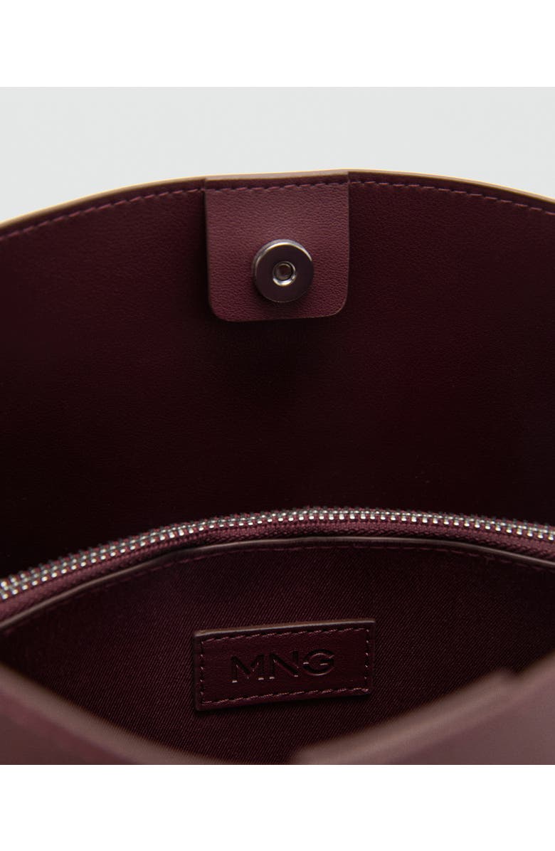 MANGO Faux Leather Crossbody Bag, Alternate, color, Burgundy