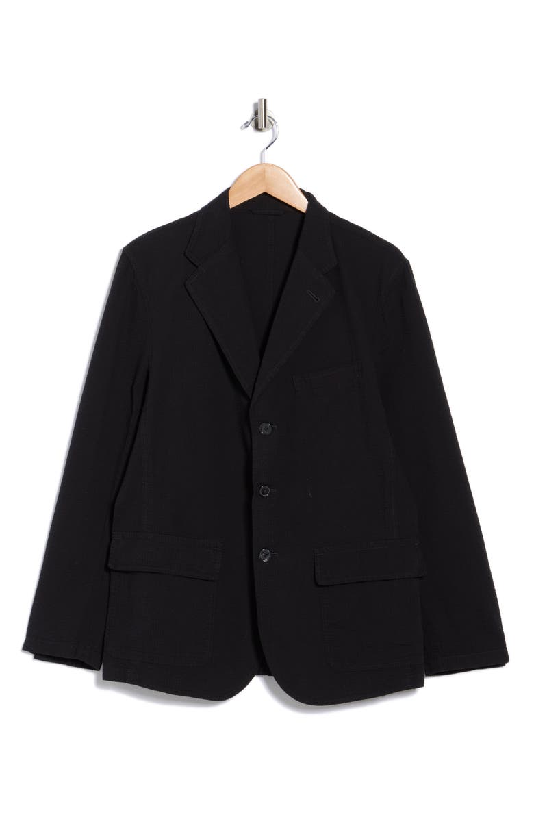 BUCK MASON Cotton Seersucker Sport Coat, Main, color, Black