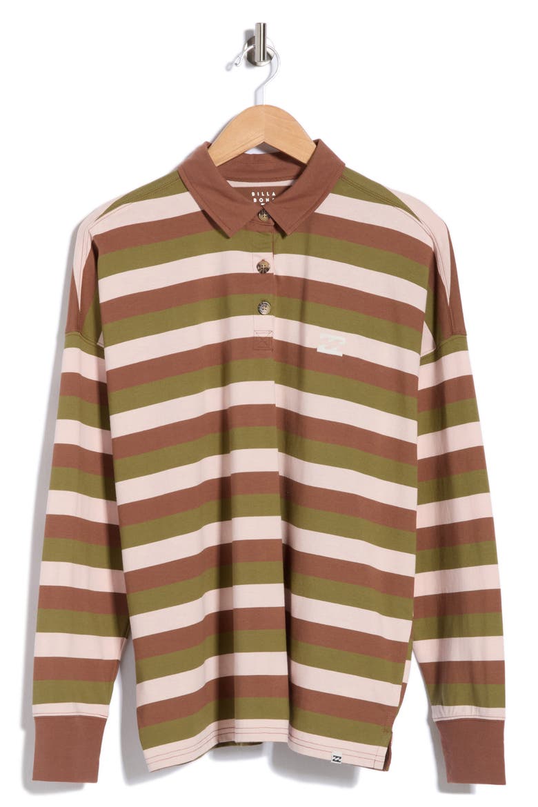 Sky Printed Rugby Long Sleeve Tee, Alternate, color, FERN