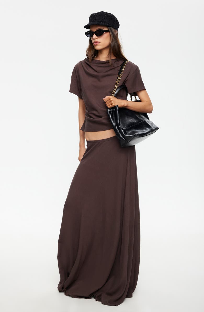 LIONESS Halcycon Linen Blend Maxi Skirt, Alternate, color, Brown
