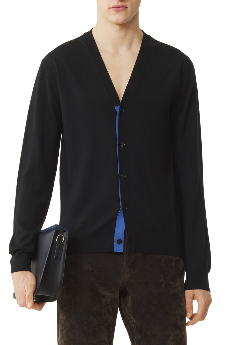Classic Cardigan In Merino Wool, Alternate, color, Black