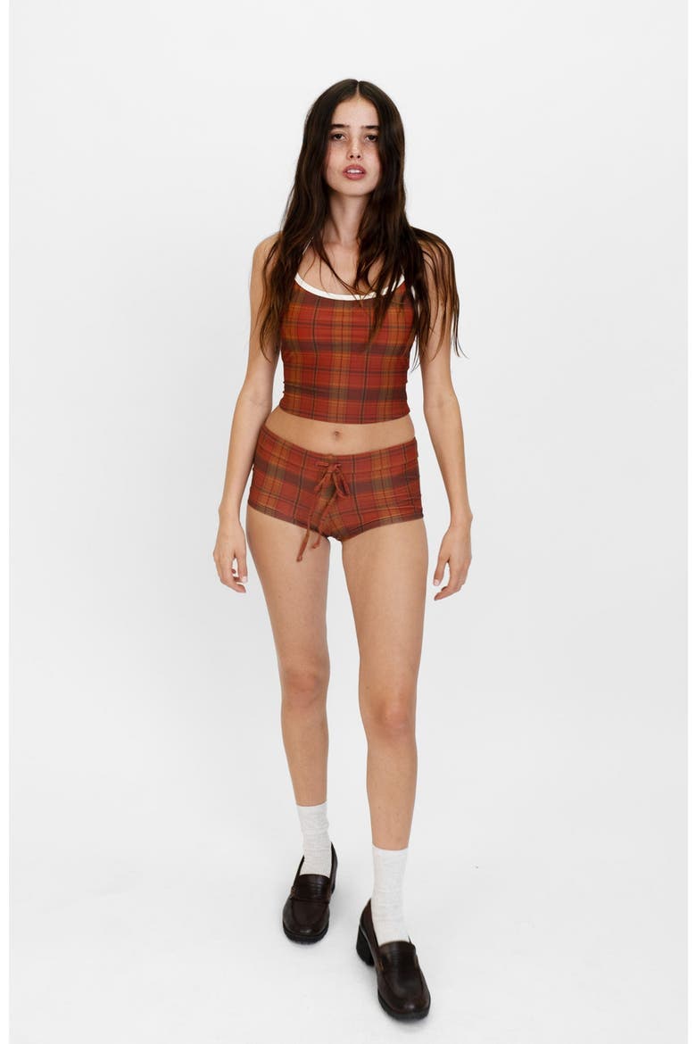 Tankini Top, Alternate, color, Red Plaid