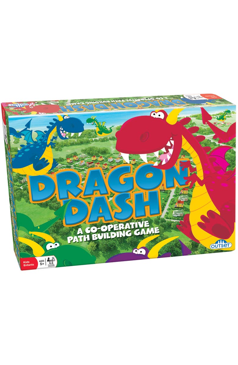 Outset Dragon Dash Cooperative Path Building Kids Board Game, Main, color, Multicolored