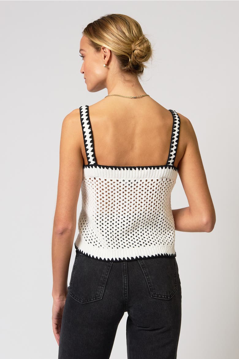 Noa Crochet Button Tank, Alternate, color, IVORY