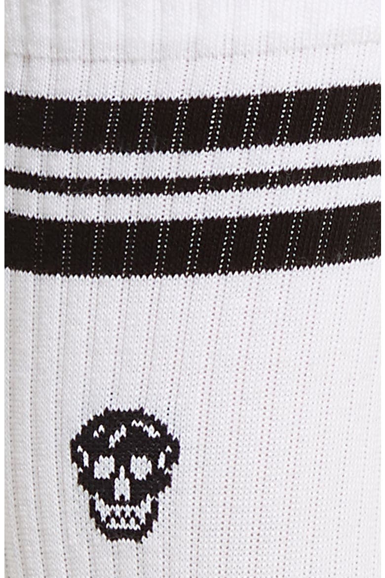 Alexander McQueen Skull Stripe Socks, Alternate, color, WHITE/ BLACK