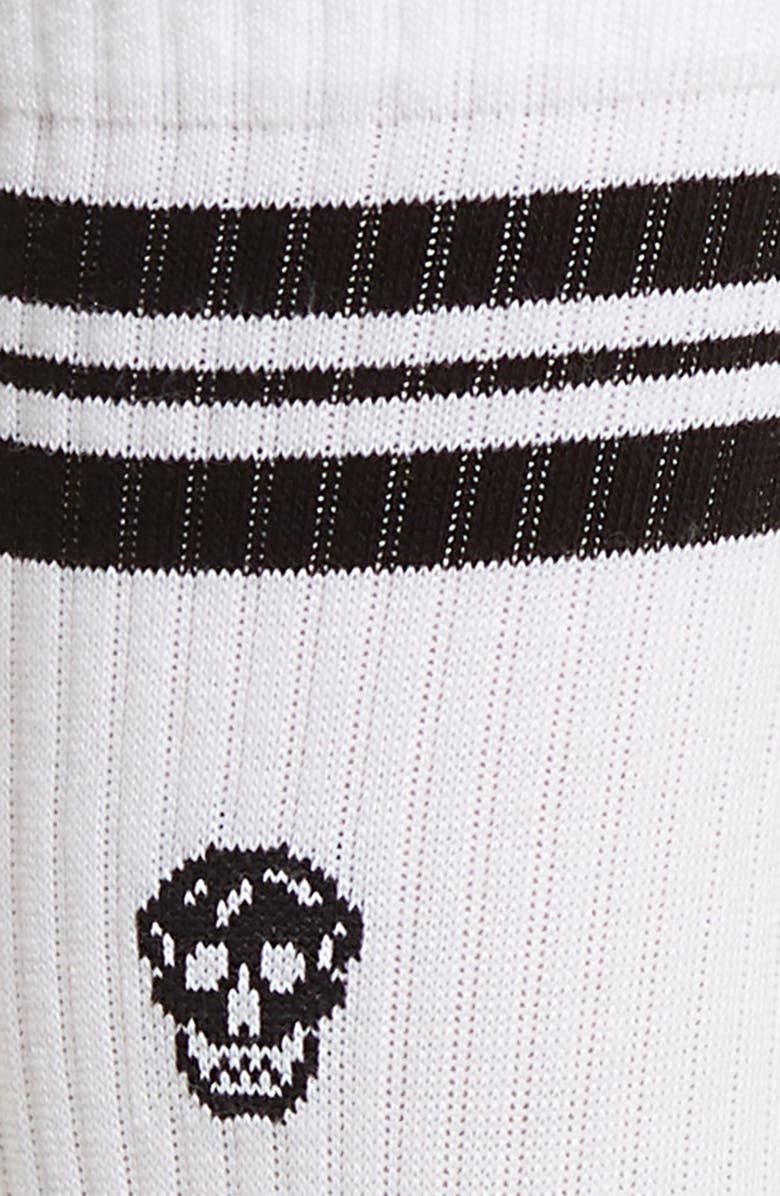 McQueen Alexander McQueen Skull Stripe Socks, Alternate, color, White/ Black