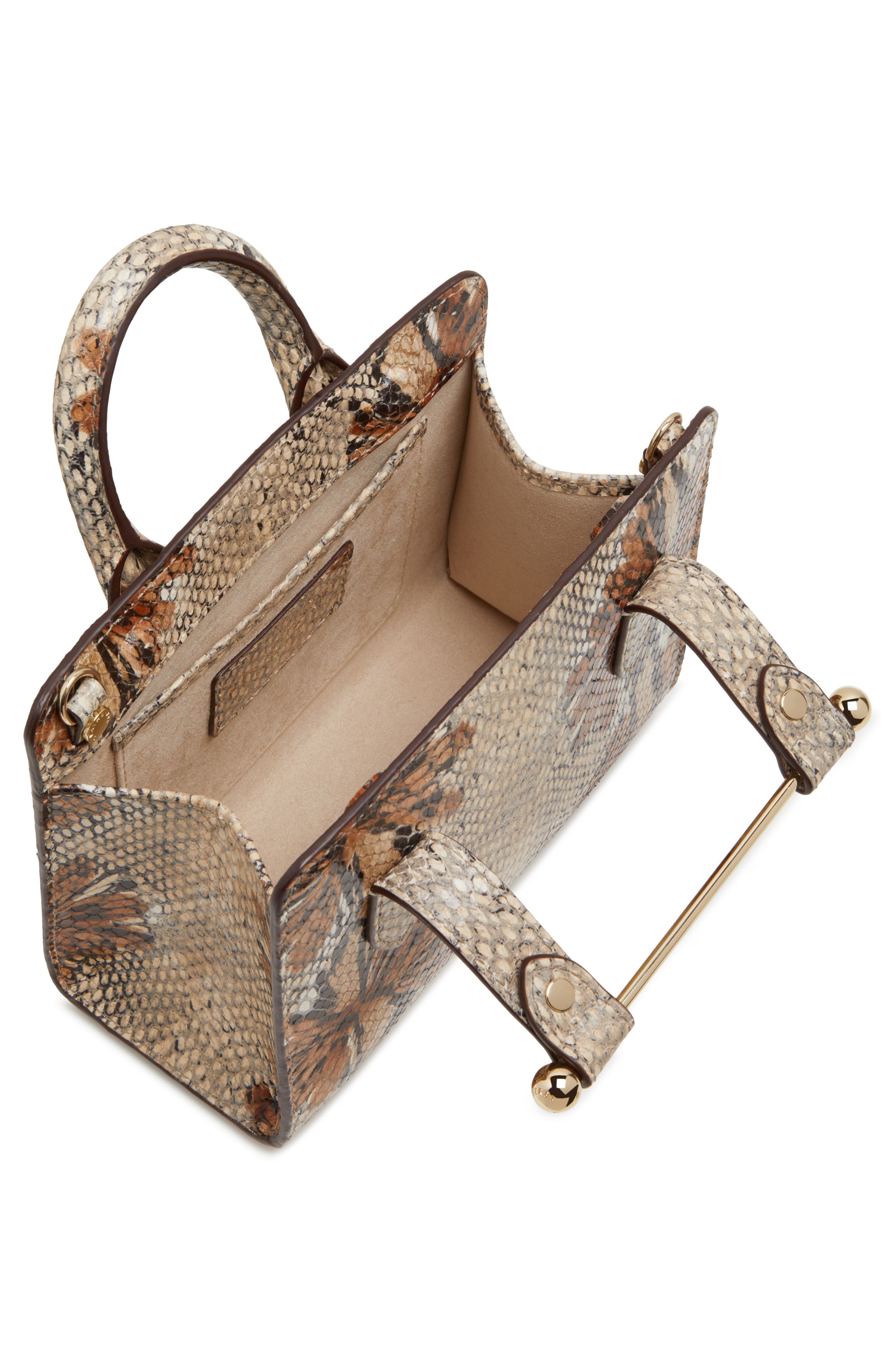 Strathberry Nano Snakeskin Embossed Goatskin Leather Tote, Alternate, color, 