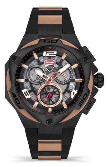 Ducati Corse Motore Chronograph Silicone Strap Watch, 49mm
