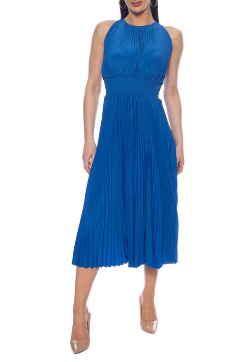 Pleated Sleeveless Midi Dress