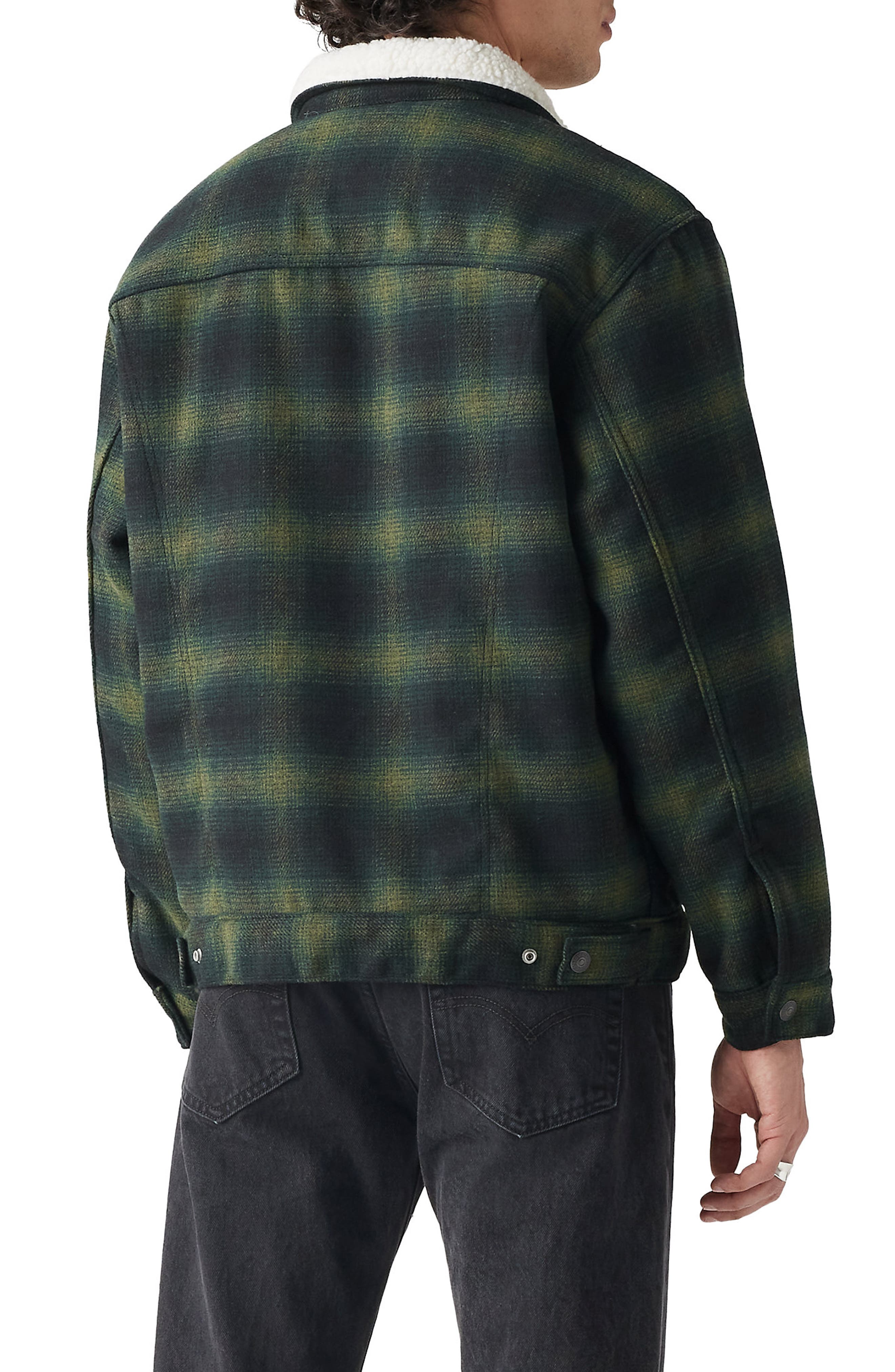 Relaxed Fit Plaid Trucker Jacket - image 2