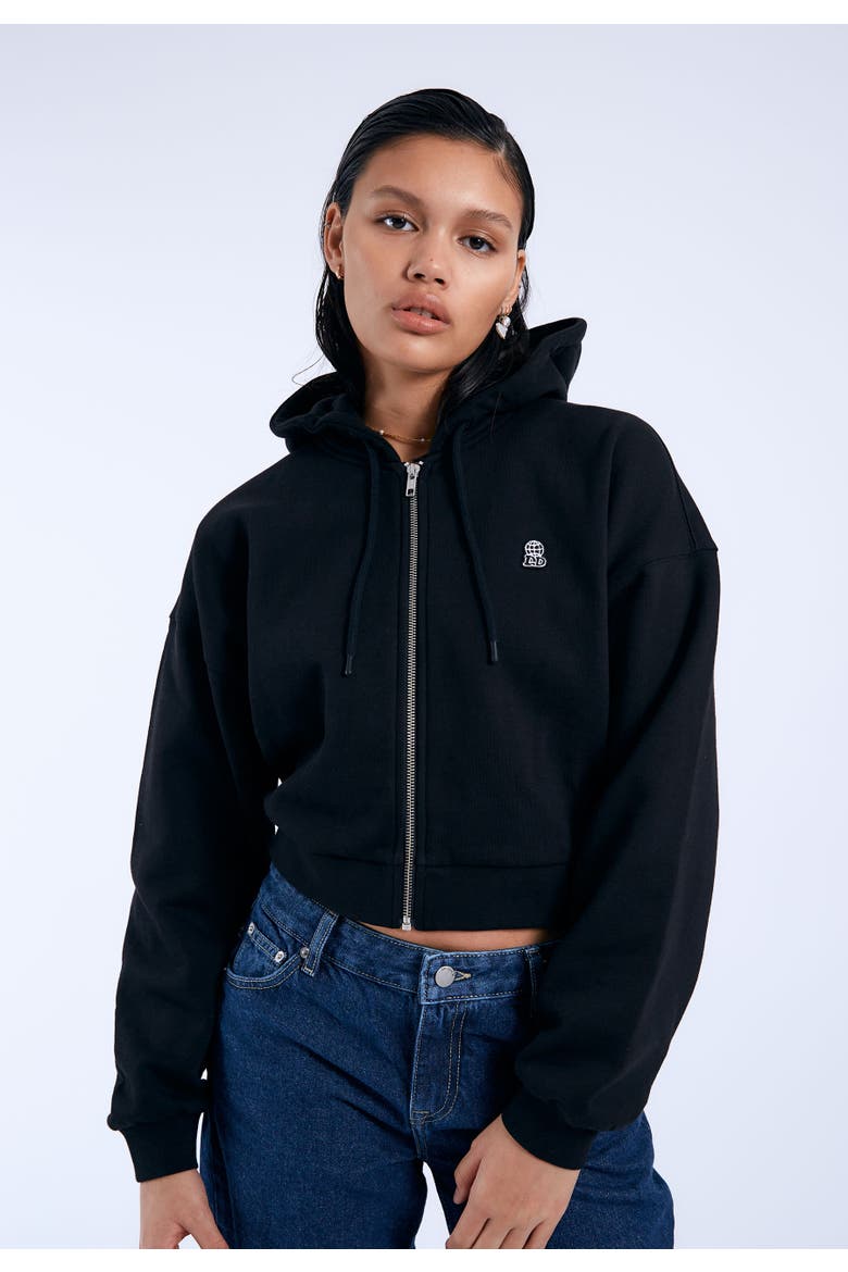 Ethel Zip Hoodie, Alternate, color, Black