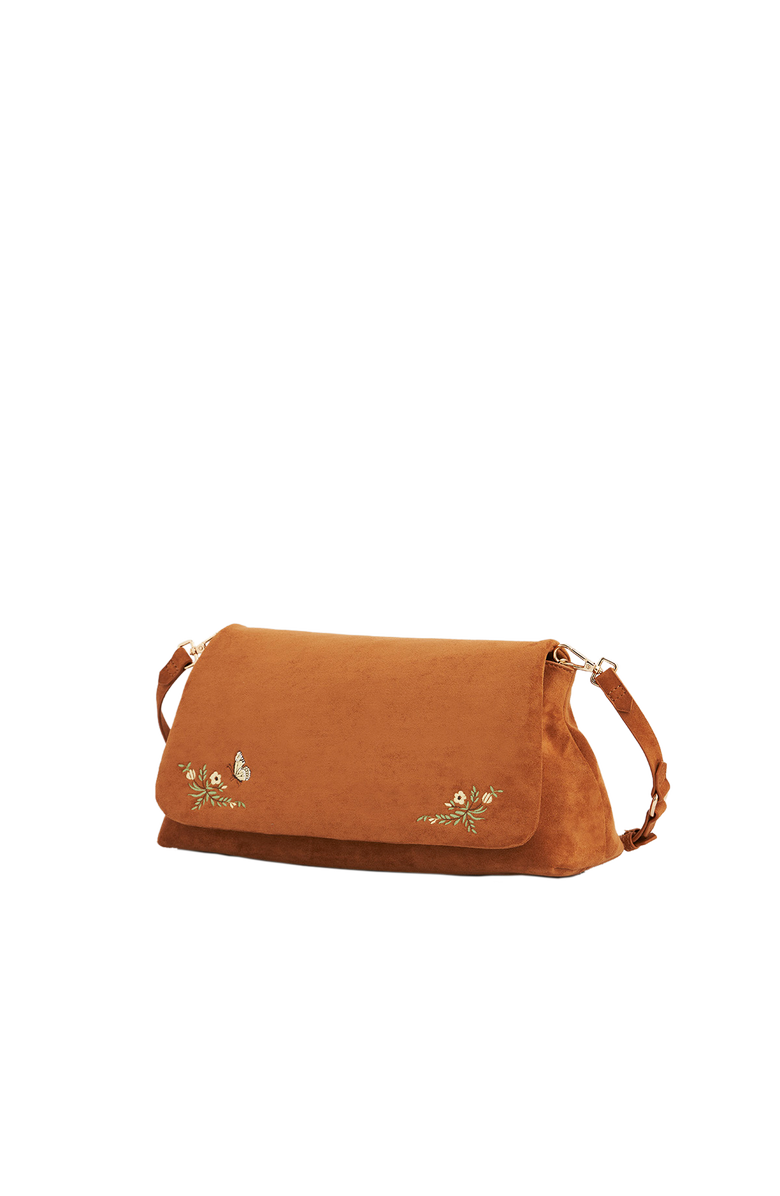 Fable England Floral Embroidered Shoulder Bag, Alternate, color, Light/Pastel Brown