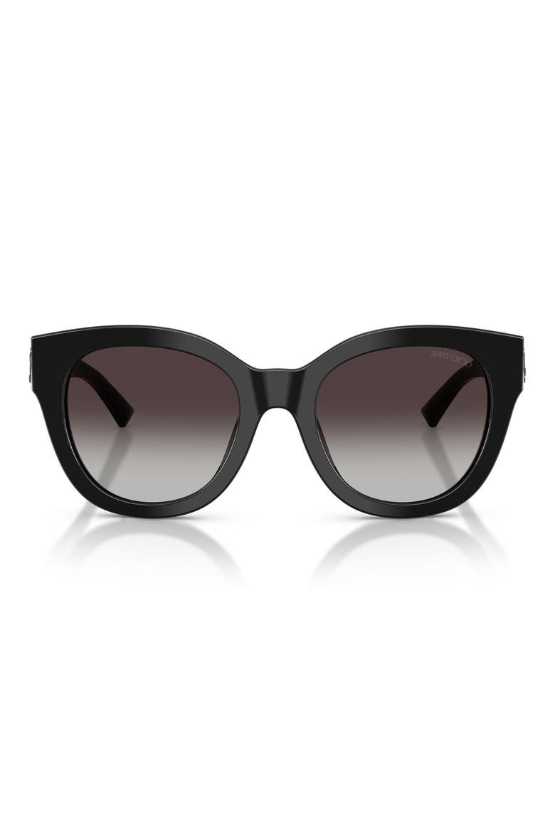 51mm Gradient Round Sunglasses, Main, color, BLACK / GRADIENT GRAY
