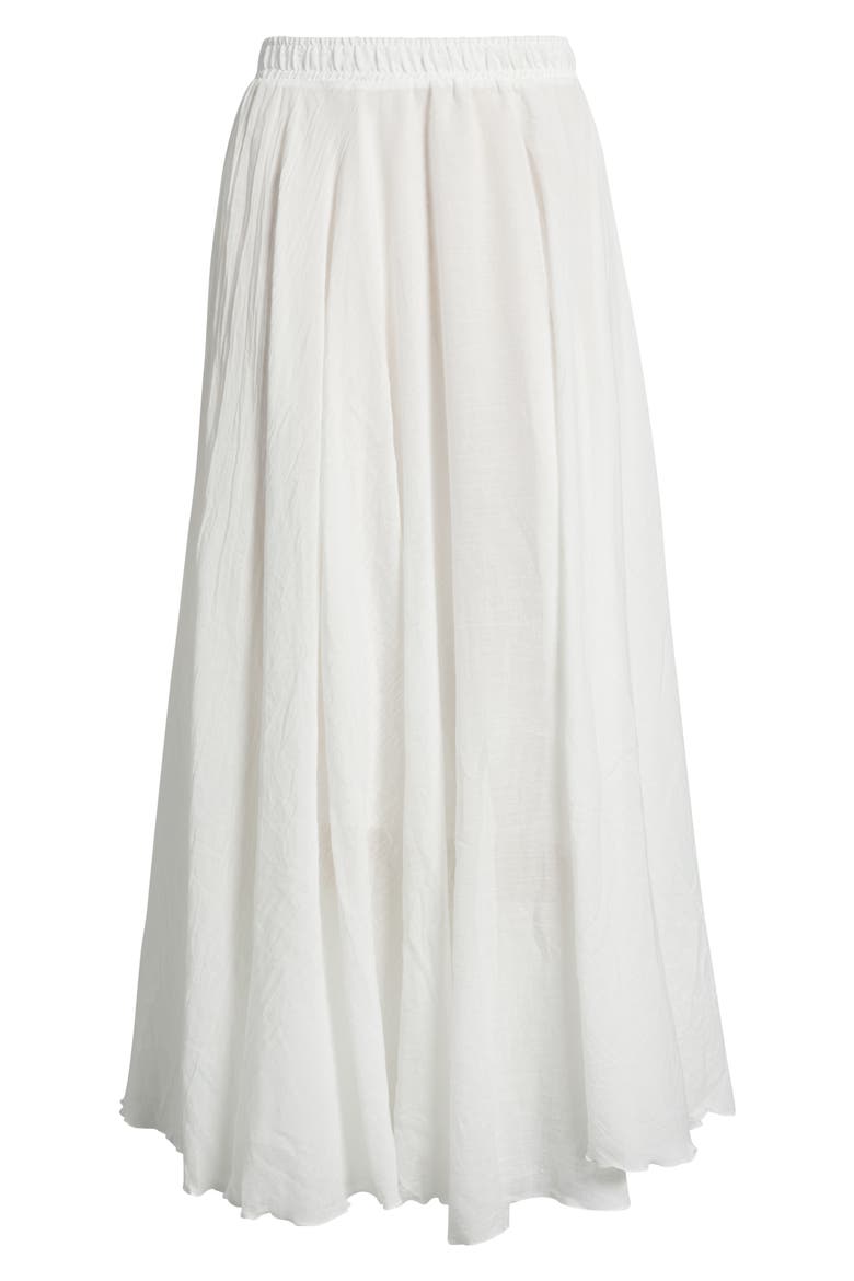 Alba Pull-On Midi A-LIne Skirt, Alternate, color, WHITE
