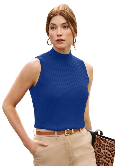 Ribbed Sleeveless Shell (Plus Available)