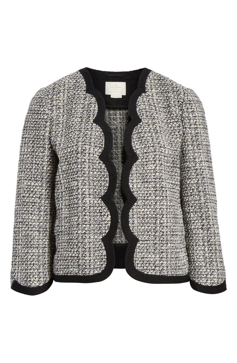 Kate Spade New York scallop tweed jacket, Alternate, color, 