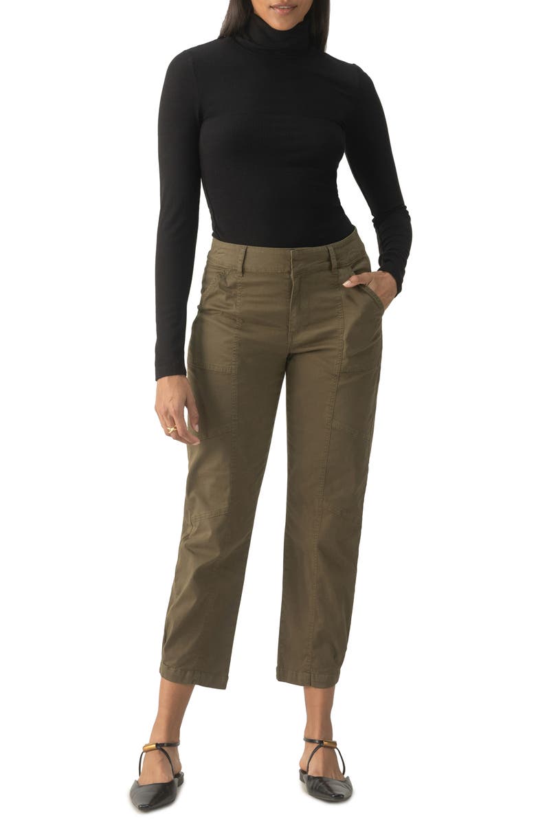 Sanctuary Sahara Tapered Stretch Cotton Utility Pants, Alternate, color, Burnt Olive